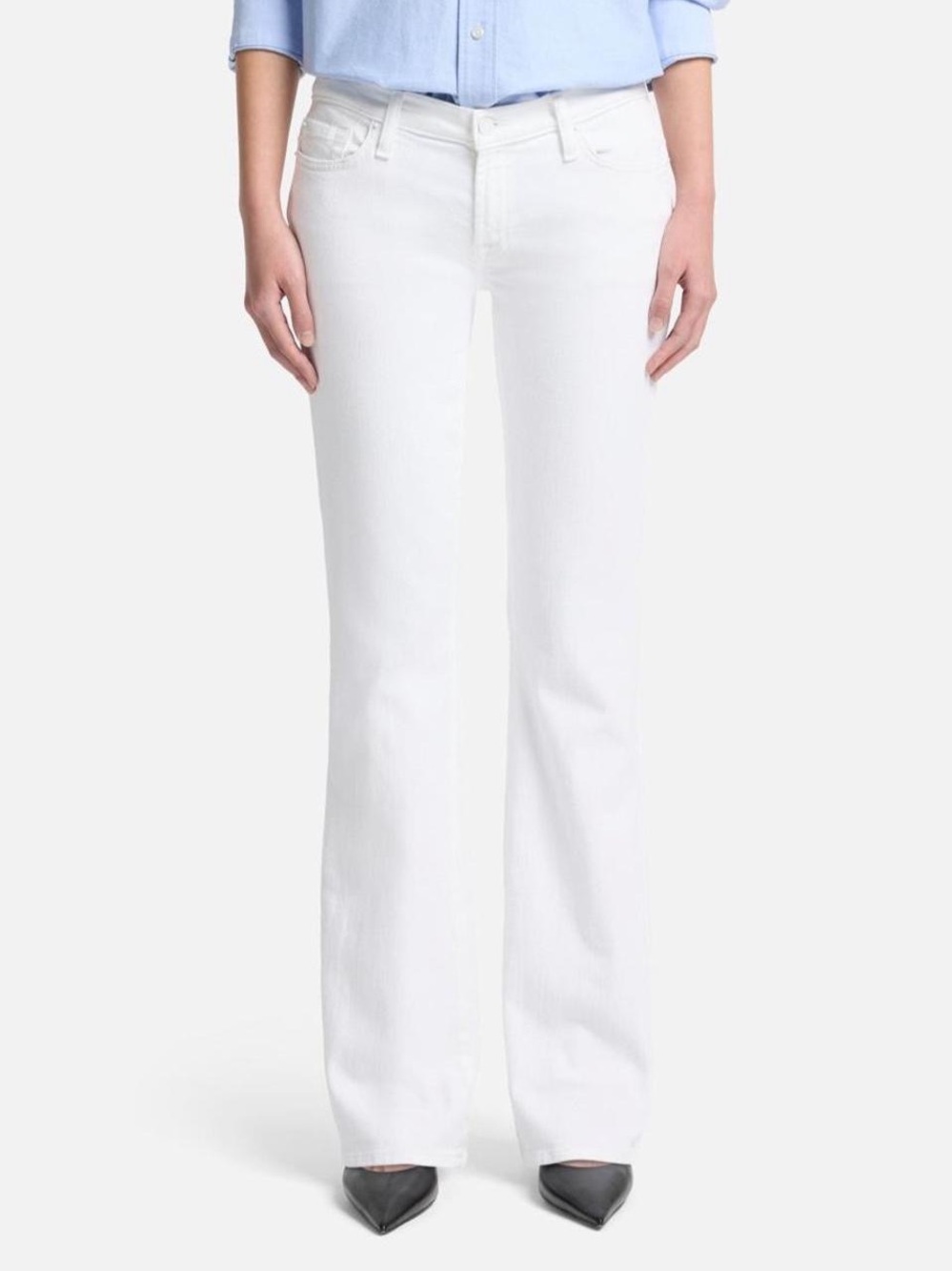 7 For All Mankind Women's White Bootcut Jeans
